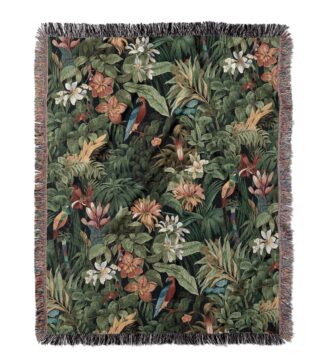 Jacquard-Woven-Blanket-jungle-parrot-01