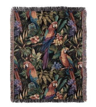 Jacquard-Woven-Blanket-jungle-parrot-02