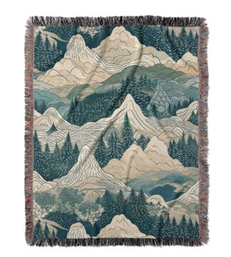 Jacquard-Woven-Blanket-mountain-blue